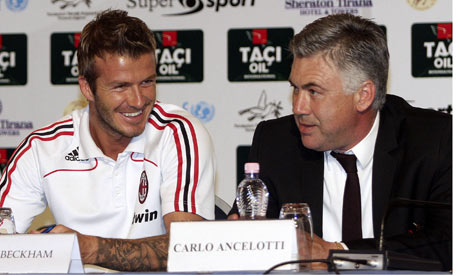 Good times, David Bechman was first signed by Carlo Ancelotti at AC Milan.